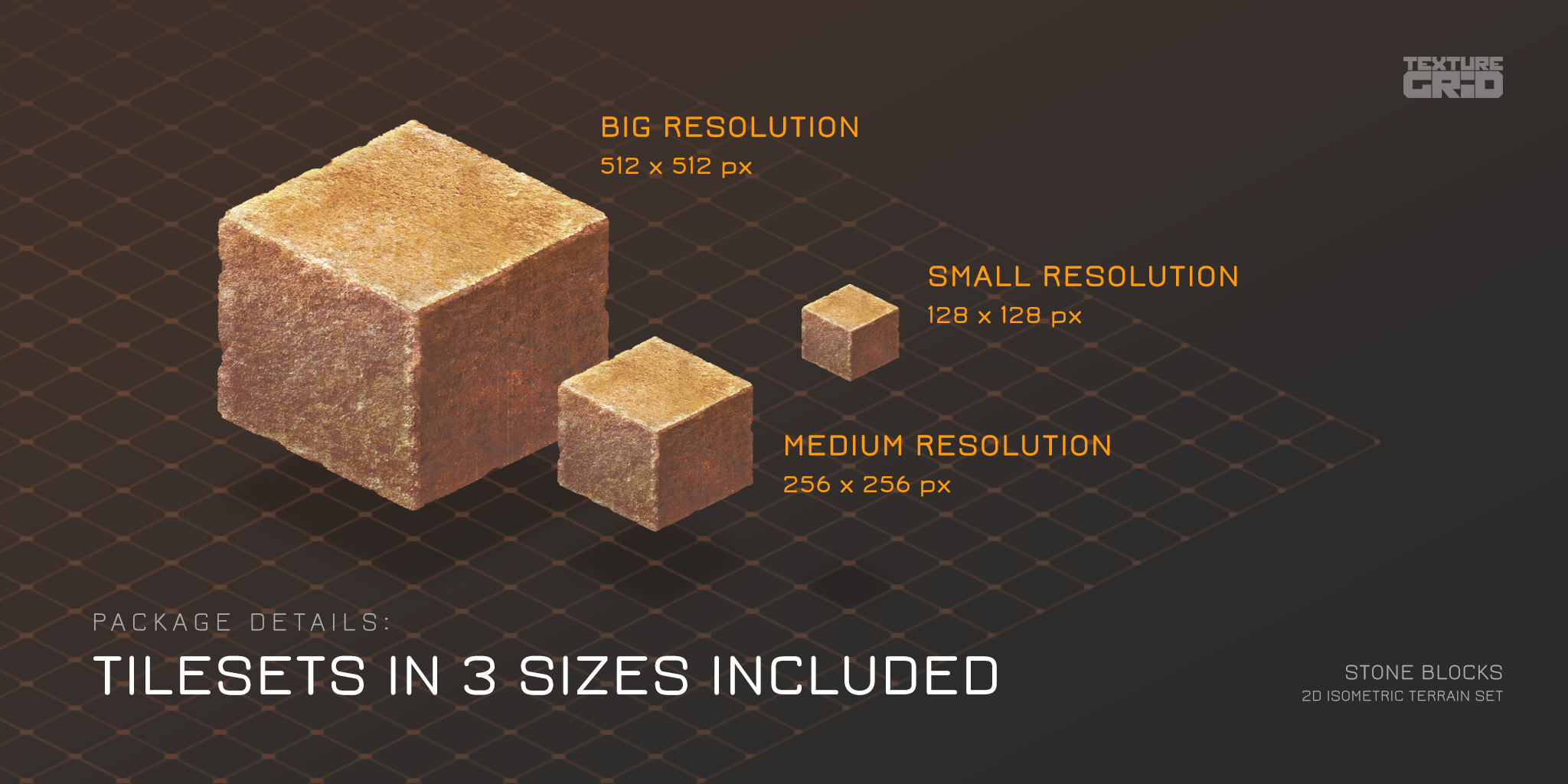 Stone Blocks tilesets in 3 sizes